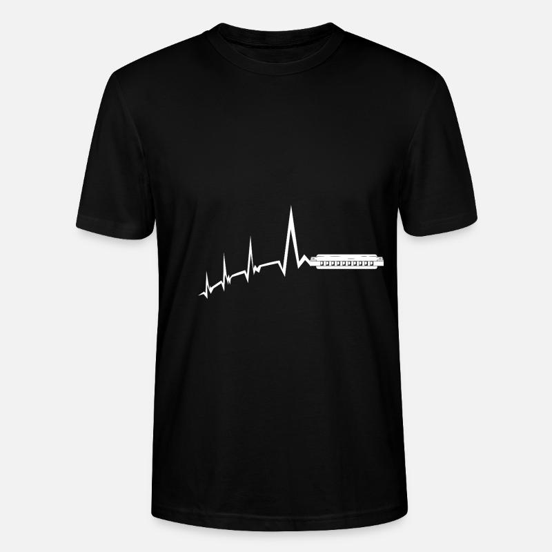 Harmonica Heartbeat Harmonica - Stanley/Stella CRAFTER Unisex Organic T-Shirt - black