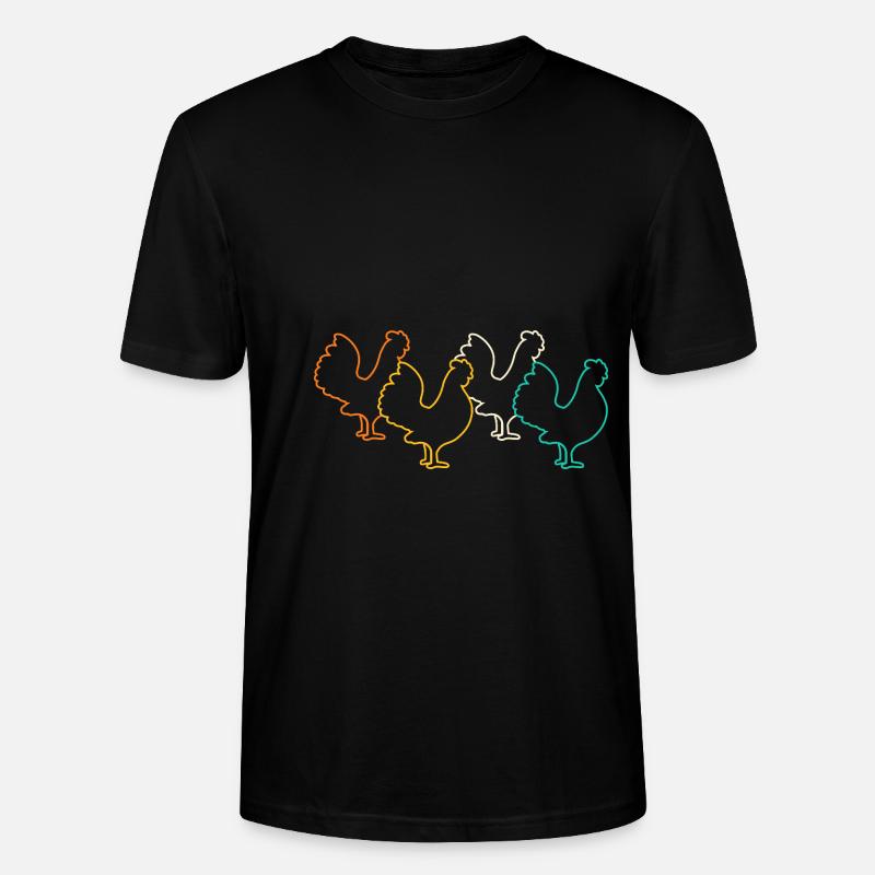 Hühner Hahn - Stanley/Stella Unisex Bio-T-Shirt CRAFTER - Schwarz