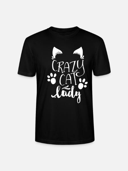 Crazy Cat Lady Shirt - Stanley/Stella CRAFTER Unisex Organic T-Shirt - black