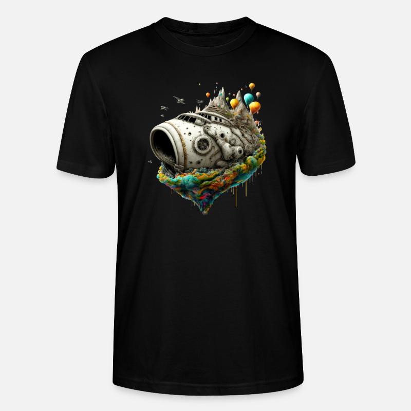 Micro World - Ship - Stanley/Stella CRAFTER Unisex Organic T-Shirt - black