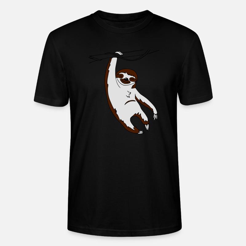 Faultier hängend am Baum - Stanley/Stella Unisex Bio-T-Shirt CRAFTER - Schwarz