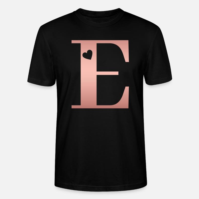 Buchstabe E Roségold - Stanley/Stella Unisex Bio-T-Shirt CRAFTER - Schwarz