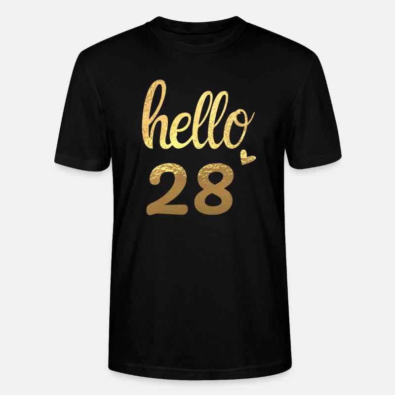 Hello 28 doré - T-shirt bio CRAFTER Stanley Stella Unisexe - noir