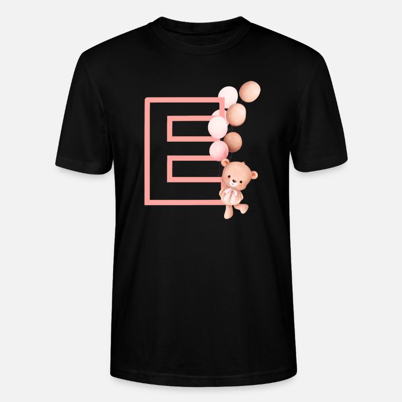 Lettre e rose ours - T-shirt bio CRAFTER Stanley Stella Unisexe - noir