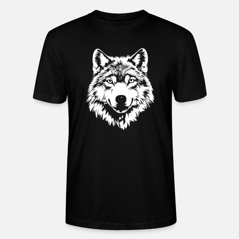 Wolf Gesicht - Stanley/Stella Unisex Bio-T-Shirt CRAFTER - Schwarz