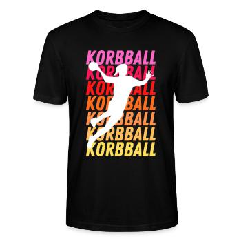 Korbball farbig - Stanley/Stella Unisex Bio-T-Shirt CRAFTER - Schwarz - Vorne - Alina (178cm) & Michal (187cm)