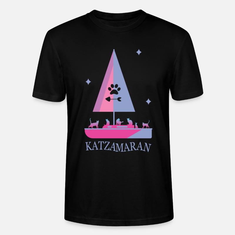 Katzamaran Boot - Stanley/Stella Unisex Bio-T-Shirt CRAFTER - Schwarz