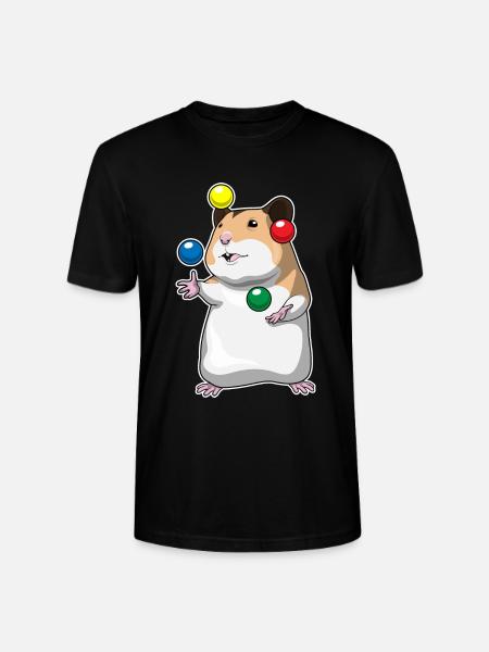 Hamster juggler juggling - Stanley/Stella CRAFTER Unisex Organic T-Shirt - black