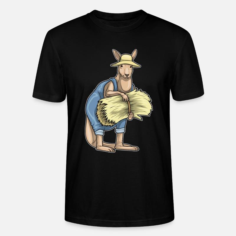 Paille Kangaroo Farmer - T-shirt bio CRAFTER Stanley Stella Unisexe - noir