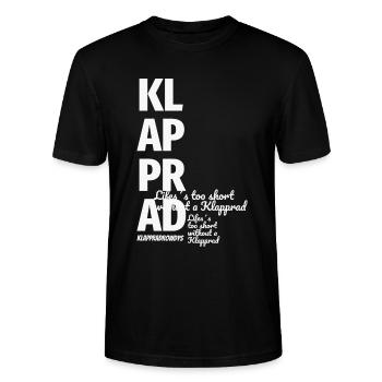 Klapprad Faltrad Fahrrad Geschenk Spruch Fashion - Stanley/Stella Unisex Bio-T-Shirt CRAFTER - Schwarz - Vorne - Alina (178cm) & Michal (187cm)