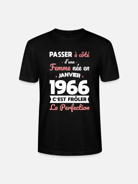 60 cumpleaños - Nacido en enero de 1966 - Camiseta unisex ecológica CRAFTER de Stanley/Stella - negro
