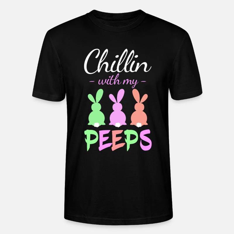 Chillin with Peeps Pastellhasen - Stanley/Stella Unisex Bio-T-Shirt CRAFTER - Schwarz