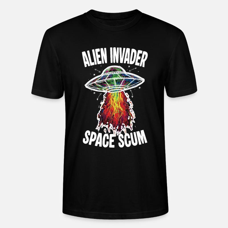 OVNI Alien Invader Space Scum Scribble - T-shirt bio CRAFTER Stanley Stella Unisexe - noir