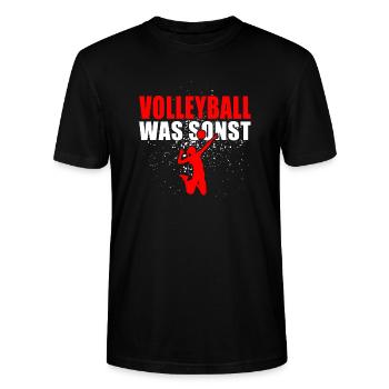 Volleyball was sonst - Stanley/Stella Unisex Bio-T-Shirt CRAFTER - Schwarz - Vorne - Alina (178cm) & Michal (187cm)