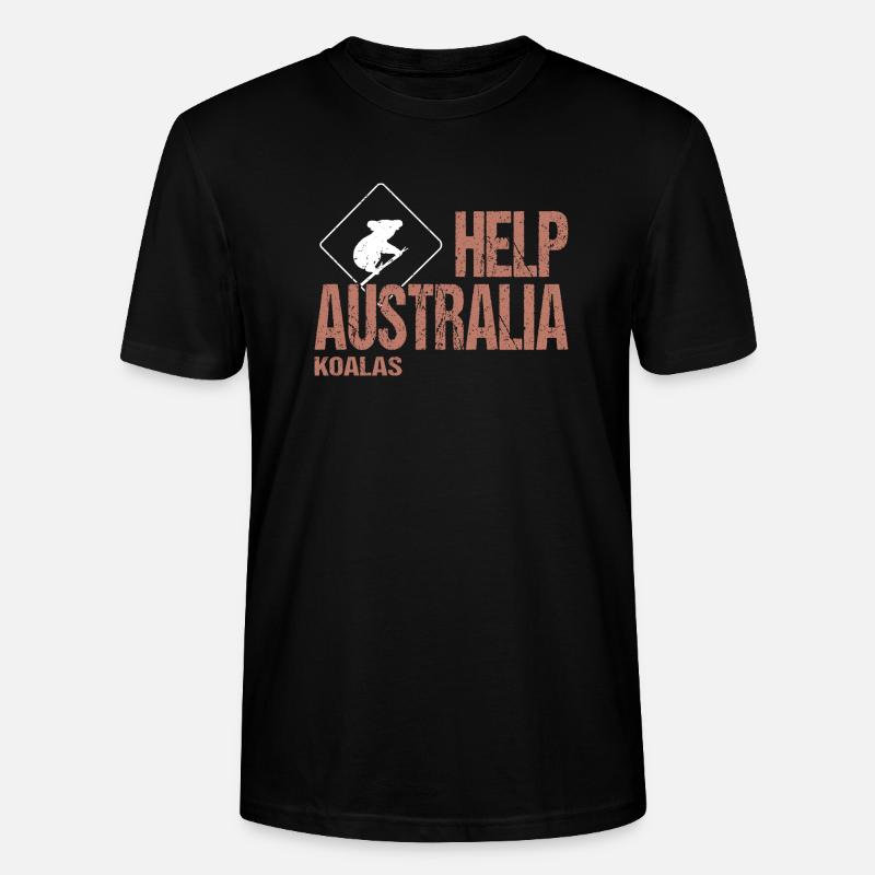 HELP AUSTRALIA KOALAS - Stanley/Stella Unisex Bio-T-Shirt CRAFTER - Schwarz