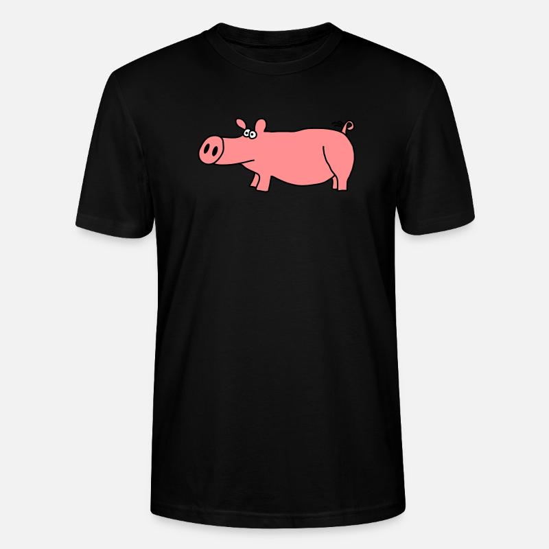 Schwein - Stanley/Stella Unisex Bio-T-Shirt CRAFTER - Schwarz