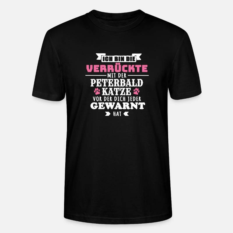 Peterbald Katze T Shirt Geschenk - Stanley/Stella Unisex Bio-T-Shirt CRAFTER - Schwarz