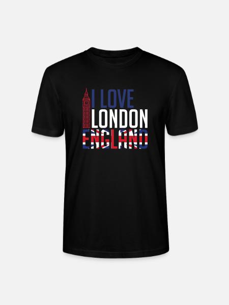 I Love London England - Stanley/Stella CRAFTER unisex økologisk T-skjorte - svart