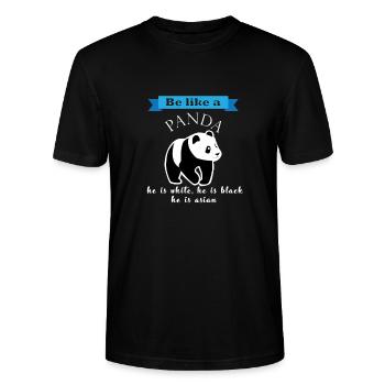 Panda Antiracisme Contre Les Nazis Solidarité Antifa - T-shirt bio CRAFTER Stanley Stella Unisexe - noir - Devant - Alina (178cm) & Michal (187cm)
