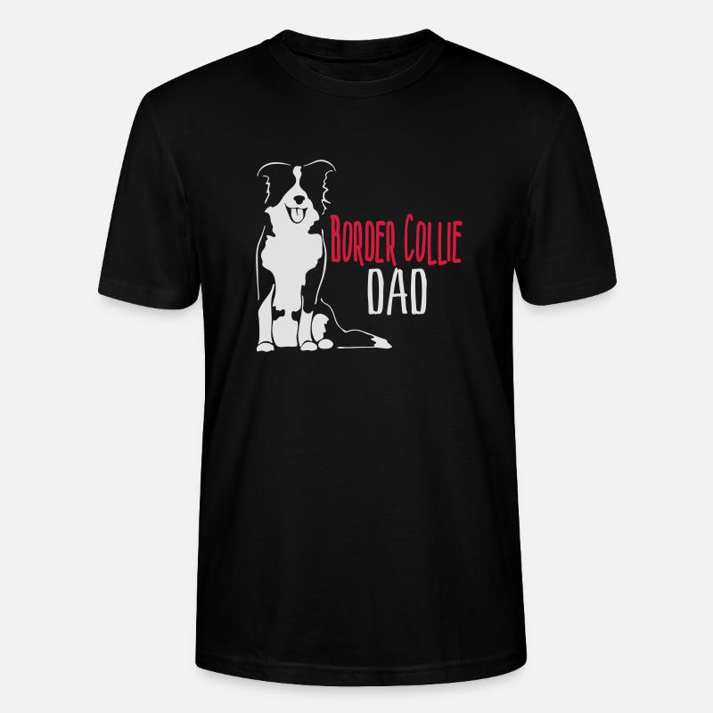 Border Collie Papa - T-shirt bio CRAFTER Stanley Stella Unisexe - noir