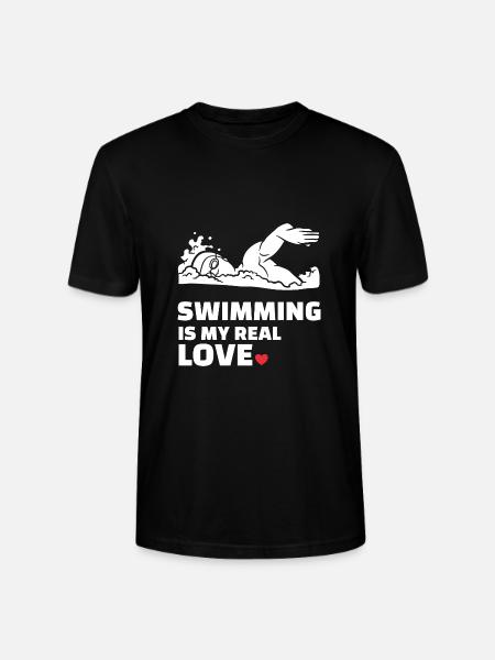 I love swimming - Stanley/Stella CRAFTER Unisex Organic T-Shirt - black