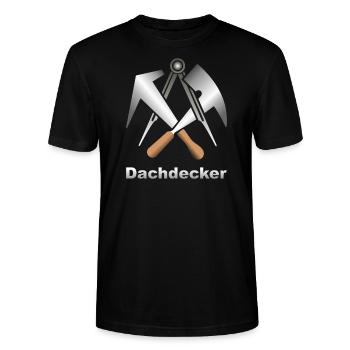 Handwerkszeichen Dachdecker - Stanley/Stella Unisex Bio-T-Shirt CRAFTER - Schwarz - Vorne - Alina (178cm) & Michal (187cm)