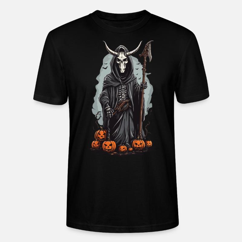Sensenmann Halloween Dämonischer Druide Design - Stanley/Stella Unisex Bio-T-Shirt CRAFTER - Schwarz