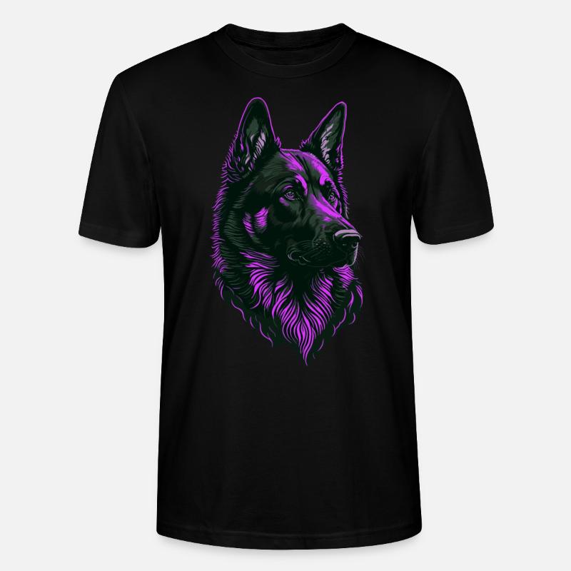 Schäferhund Kopf pink - Stanley/Stella Unisex Bio-T-Shirt CRAFTER - Schwarz