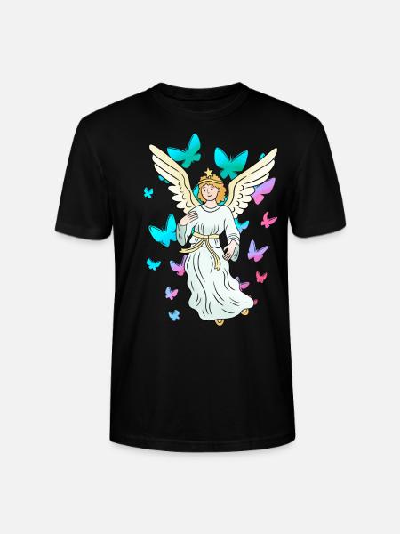 celestial spring butterflies nature angel - Stanley/Stella CRAFTER Unisex Organic T-Shirt - black