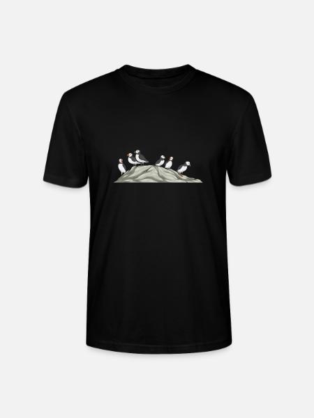 puffin, puffin, auks, lunde - Stanley/Stella CRAFTER Unisex Organic T-Shirt - black