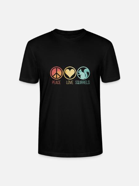 Peace Love Squirrels Eichhörnchen - Stanley/Stella Unisex Bio-T-Shirt CRAFTER - Schwarz