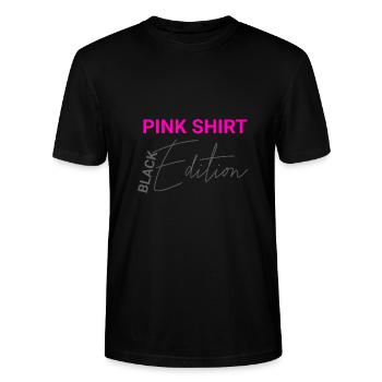 Pink Shirt - Black Edition: Witziges Design - Stanley/Stella Unisex Bio-T-Shirt CRAFTER - Schwarz - Vorne - Alina (178cm) & Michal (187cm)
