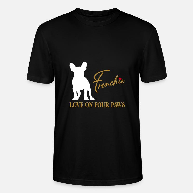 Frenchie Liebe auf vier Pfoten - Stanley/Stella Unisex Bio-T-Shirt CRAFTER - Schwarz