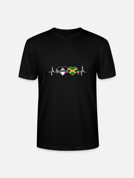 Antigua and Barbuda flag - Stanley/Stella CRAFTER Unisex Organic T-Shirt - black
