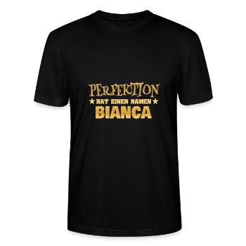 Bianca - Stanley/Stella Unisex Bio-T-Shirt CRAFTER - Schwarz - Vorne - Alina (178cm) & Michal (187cm)