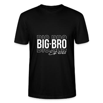Big Bro Est 2024 - Stanley/Stella CRAFTER Unisex Organic T-Shirt - black - Front - Alina (178cm) & Michal (187cm)