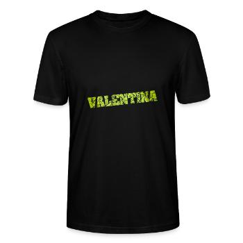 Name Valentina - Stanley/Stella Unisex Bio-T-Shirt CRAFTER - Schwarz - Vorne - Alina (178cm) & Michal (187cm)