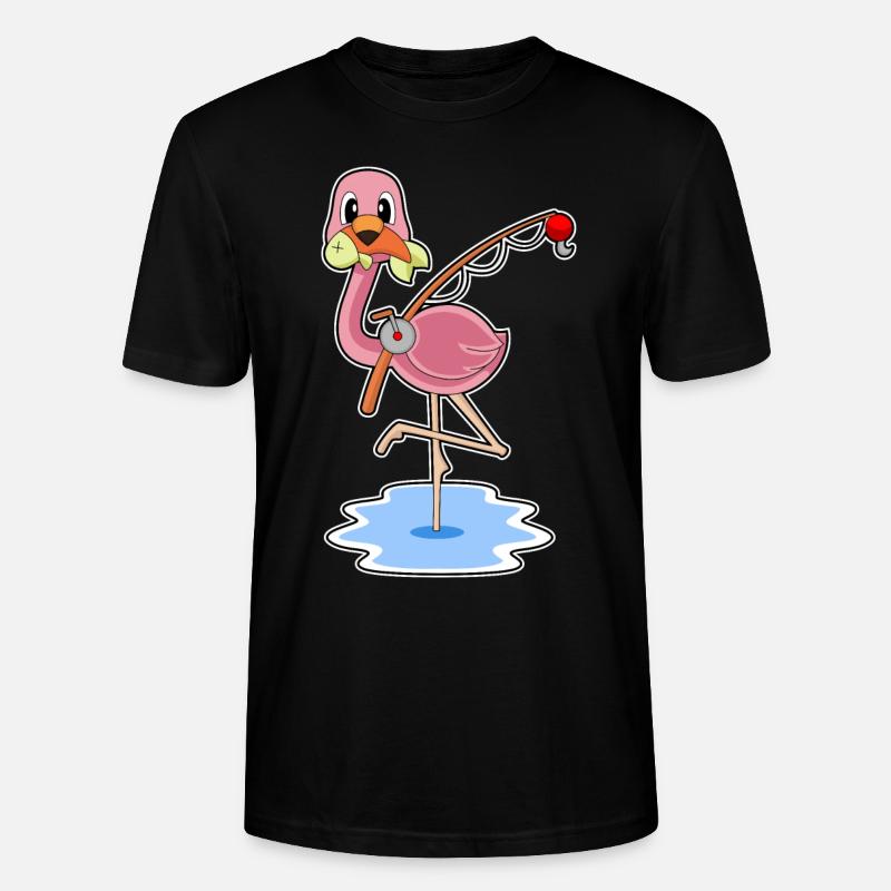 Flamant rose Pêcheur Pêche - T-shirt bio CRAFTER Stanley Stella Unisexe - noir