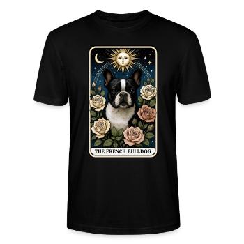 Französische Bulldogge - Stanley/Stella Unisex Bio-T-Shirt CRAFTER - Schwarz - Vorne - Alina (178cm) & Michal (187cm)