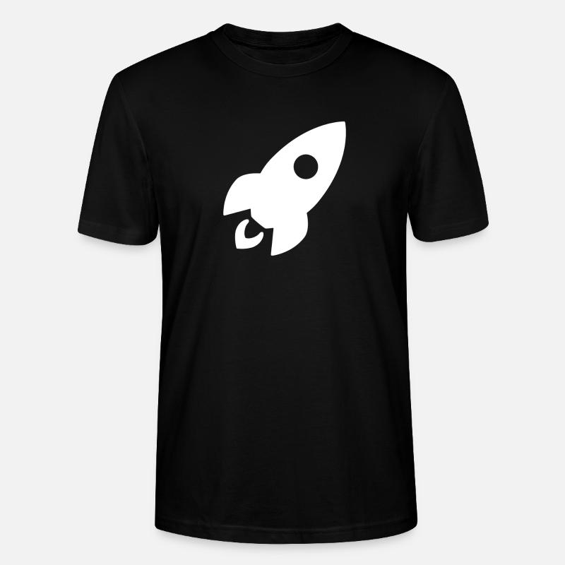 Rocket in White Gift - Stanley/Stella CRAFTER Unisex Organic T-Shirt - black