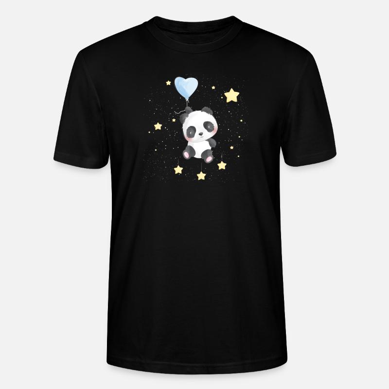 Space Panda mit Sternen - Stanley/Stella Unisex Bio-T-Shirt CRAFTER - Schwarz