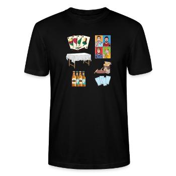 Alles rund um Schafkopf - Stanley/Stella Unisex Bio-T-Shirt CRAFTER - Schwarz - Vorne - Alina (178cm) & Michal (187cm)