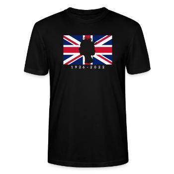 RIP Queen UK Flagge - Stanley/Stella Unisex Bio-T-Shirt CRAFTER - Schwarz - Vorne - Alina (178cm) & Michal (187cm)