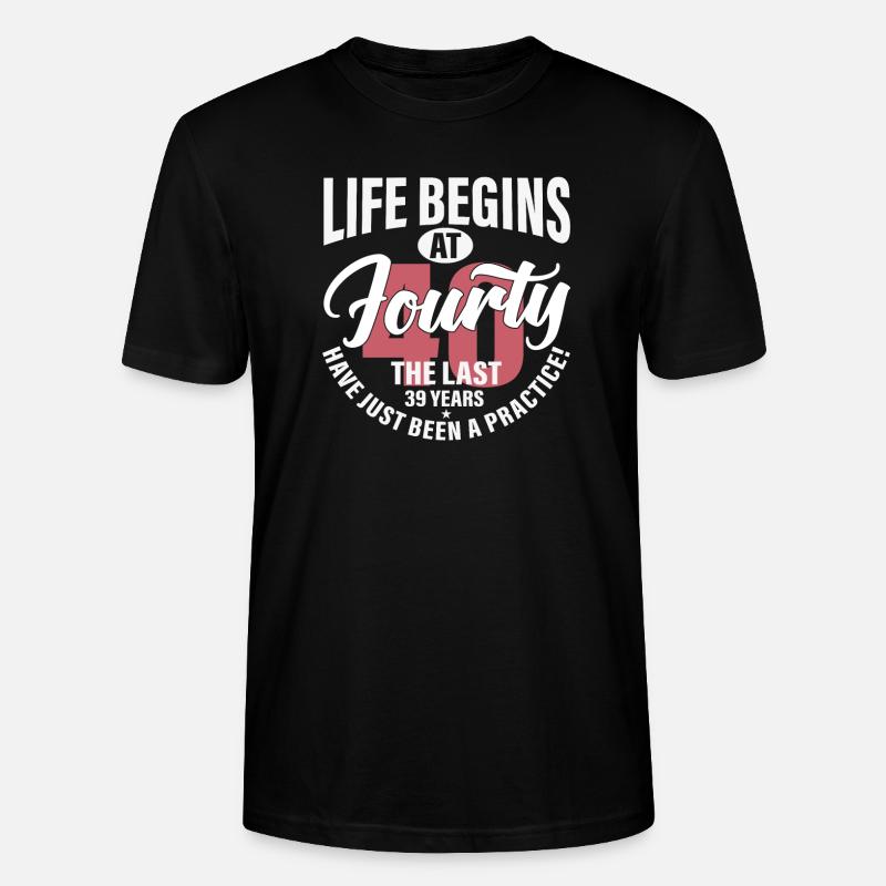 Das Leben beginnt mit 40 - Stanley/Stella Unisex Bio-T-Shirt CRAFTER - Schwarz