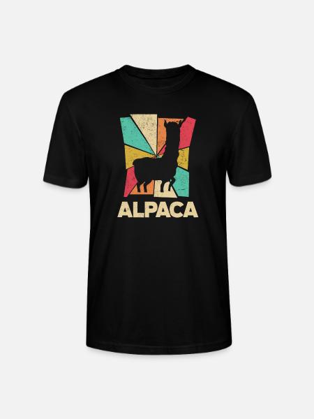 Alpaca's Zoogdieren LLamas Alpaca Silhouet - Stanley/Stella Uniseks bio-T-shirt CRAFTER - zwart