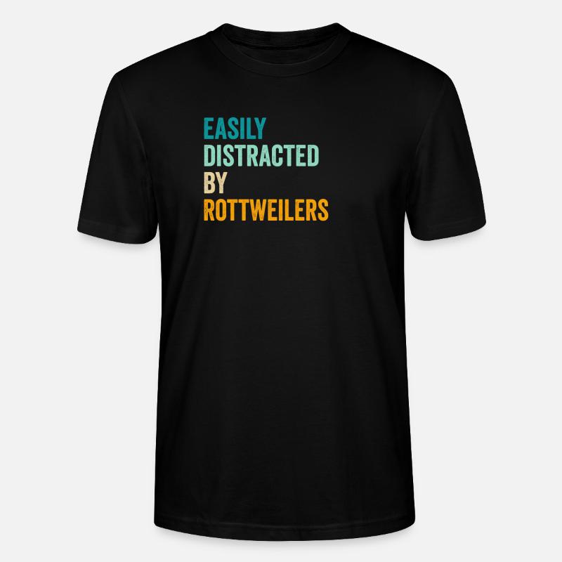 Facilement distrait par les rottweilers - T-shirt bio CRAFTER Stanley Stella Unisexe - noir