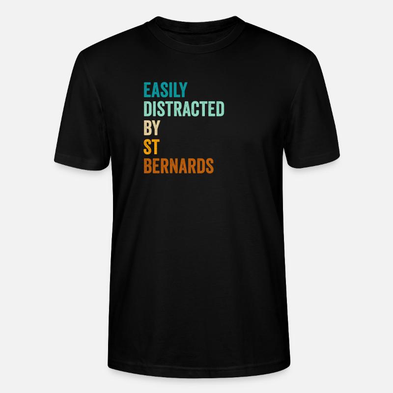 Facilement distrait par St Bernards - T-shirt bio CRAFTER Stanley Stella Unisexe - noir