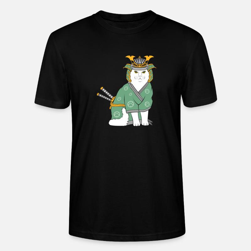 Neko Samurai Drôle - T-shirt bio CRAFTER Stanley Stella Unisexe - noir
