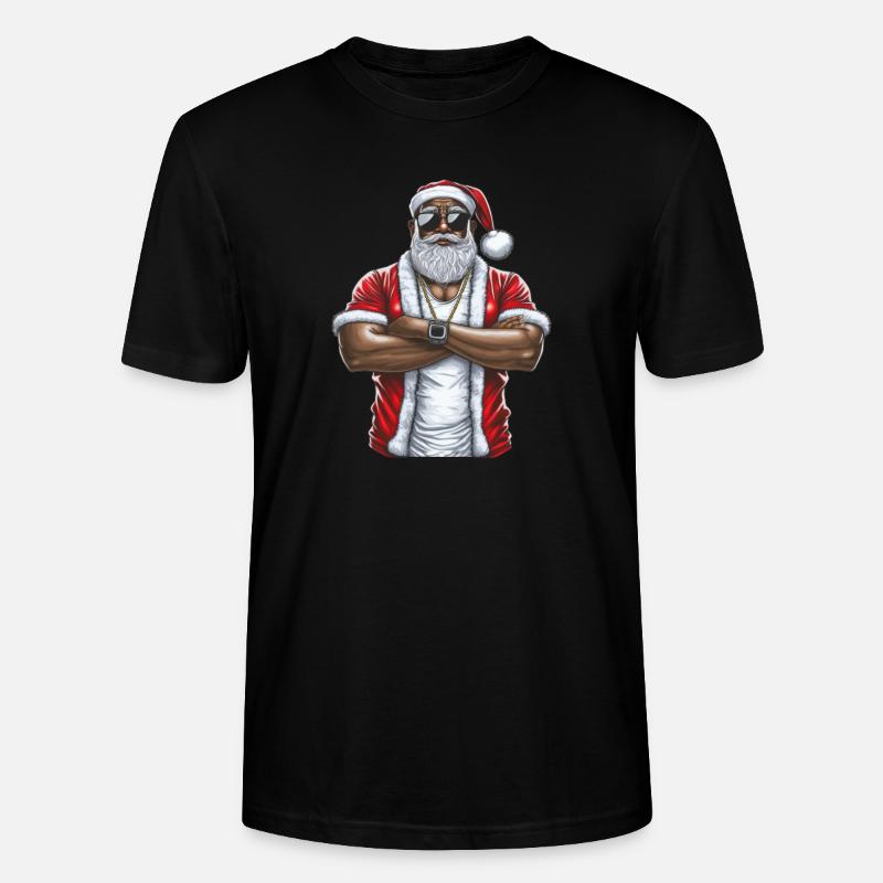 Weihnachtsmann Schwarzer Weihnachtsmann - Stanley/Stella Unisex Bio-T-Shirt CRAFTER - Schwarz