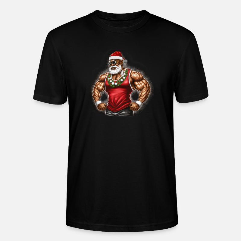 Weihnachtsmann Schwarzer Weihnachtsmann - Stanley/Stella Unisex Bio-T-Shirt CRAFTER - Schwarz
